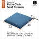 Rectangular Patio Seat Cushion Slip Cover, Foam, Empire Blue, 17"x15"x2"
