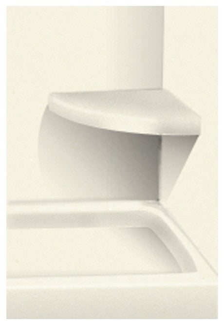 14"x14" Solid Surface Wall-Mount Corner Decor Shower Sea, Biscuit