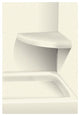 14"x14" Solid Surface Wall-Mount Corner Decor Shower Sea, Biscuit