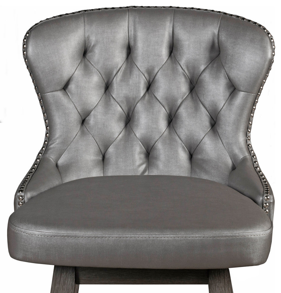 Hillsdale Rosabella Wood Swivel Stool, Wire Brush Gray, Counter Height