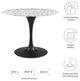 40" Dining Table, Round, White Black, Metal, Modern, Bistro Hospitality