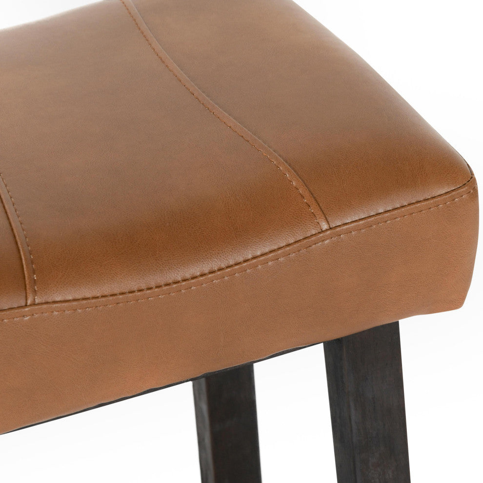 Laurie Backless Counterstool 26", Caramel, Dark Brown Legs