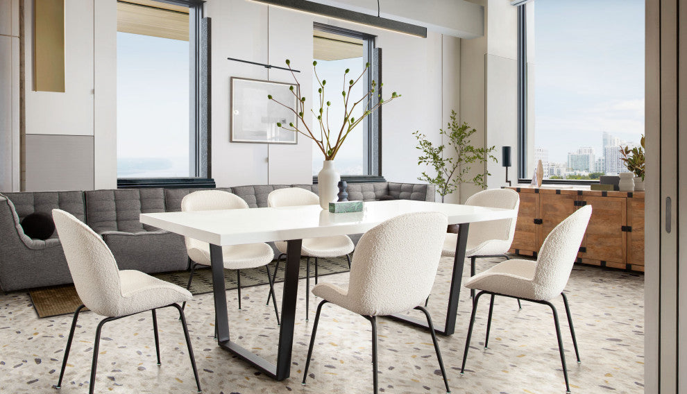 Session 2-Pack Dining Chair in Ivory Boucle by Diamond Sofa