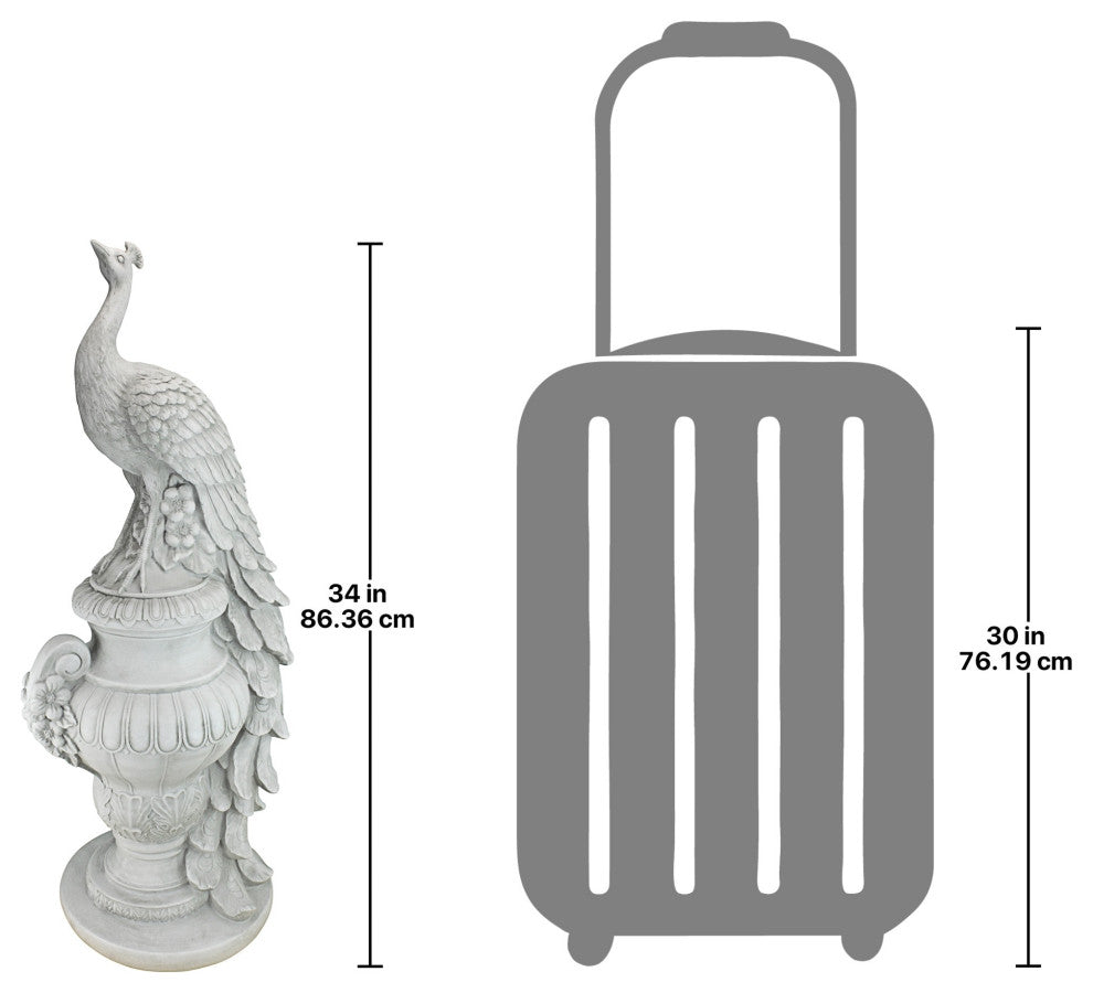 Staverden Peacock on an Urn Statue