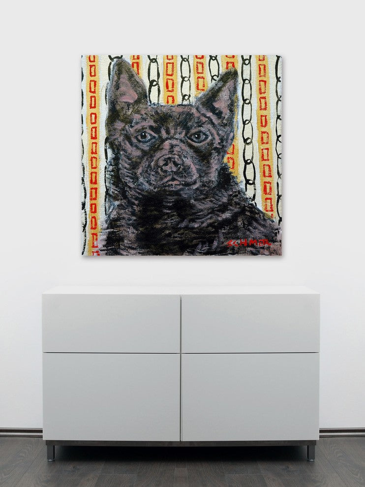 "Australian Kelpie" Painting Print on Wrapped Canvas, 48"x48"