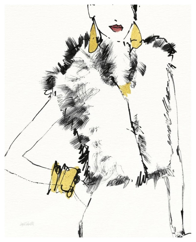 "Fashion Strokes IV no Splatter" Digital Paper Print by Anne Tavoletti, 24"x30"