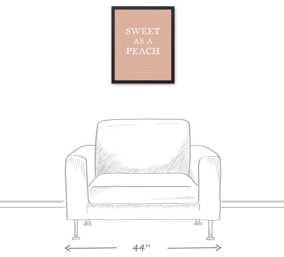 Pretty Sweet Peach Framed Canvas 16x20 Black Framed Canvas