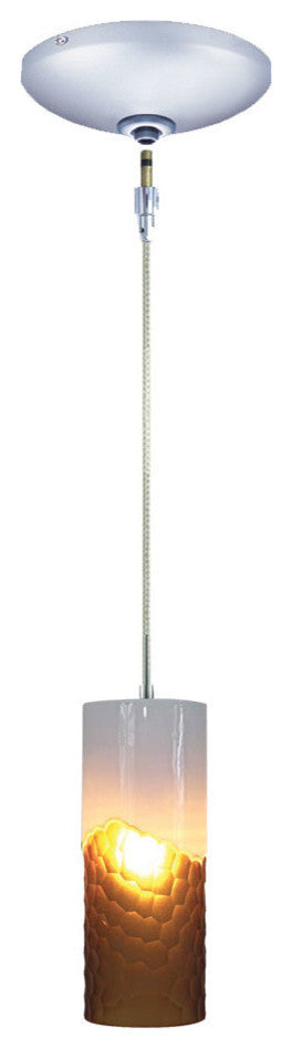 Light Low Voltage Pendant And Canopy Kit, White Amber Bronze, White Amber Chrome