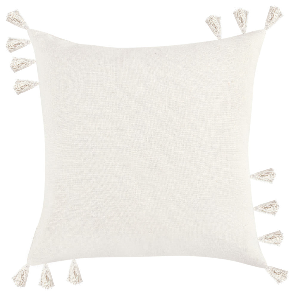Packer 22" Cotton Linen Blend Throw Pillow, Ivory by Kosas Home