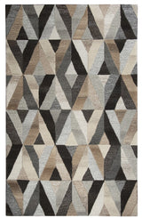 Rizzy Home Suffolk SK337A Gray Geometric Area Rug, Rectangular 10'x13'