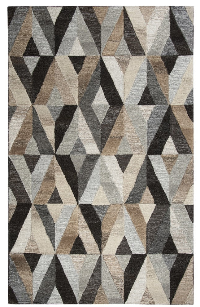 Rizzy Home Suffolk SK337A Gray Geometric Area Rug, Rectangular 10'x13'