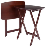 Winsome Darlene Transitional Solid Wood Snack Table Set in Walnut (Set of 2)