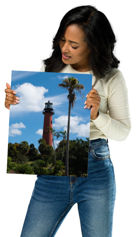 Jupiter Lighthouse Color Unframed Coastal Landscape Photo Wall Art Print, 11" X 14"