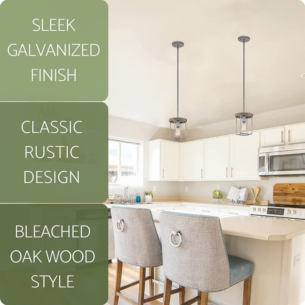 Farmhouse Ceiling Pendant Light Oak Wood Pendant Lamp