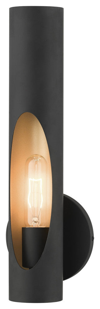 Black Contemporary, Minimal, Industrial, Urban, Sleek Single Sconce