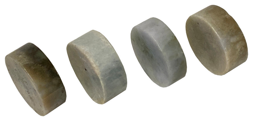 Set of 4 Stone Carved Round Shape Display Art Paperweight, Hws2220