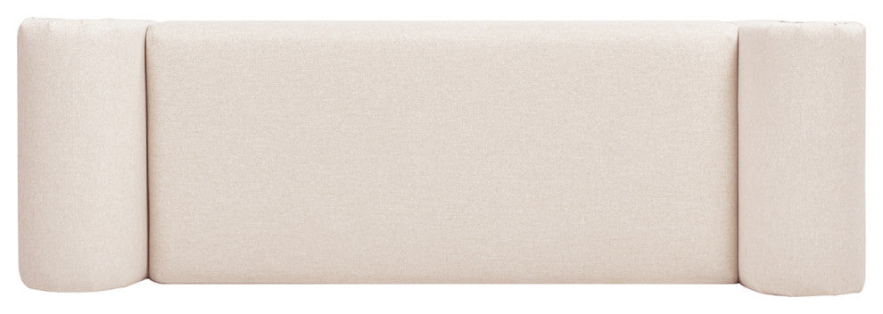 Kathy Roll Arm Entryway Accent Bench, Sky Neutral Beige Polyester