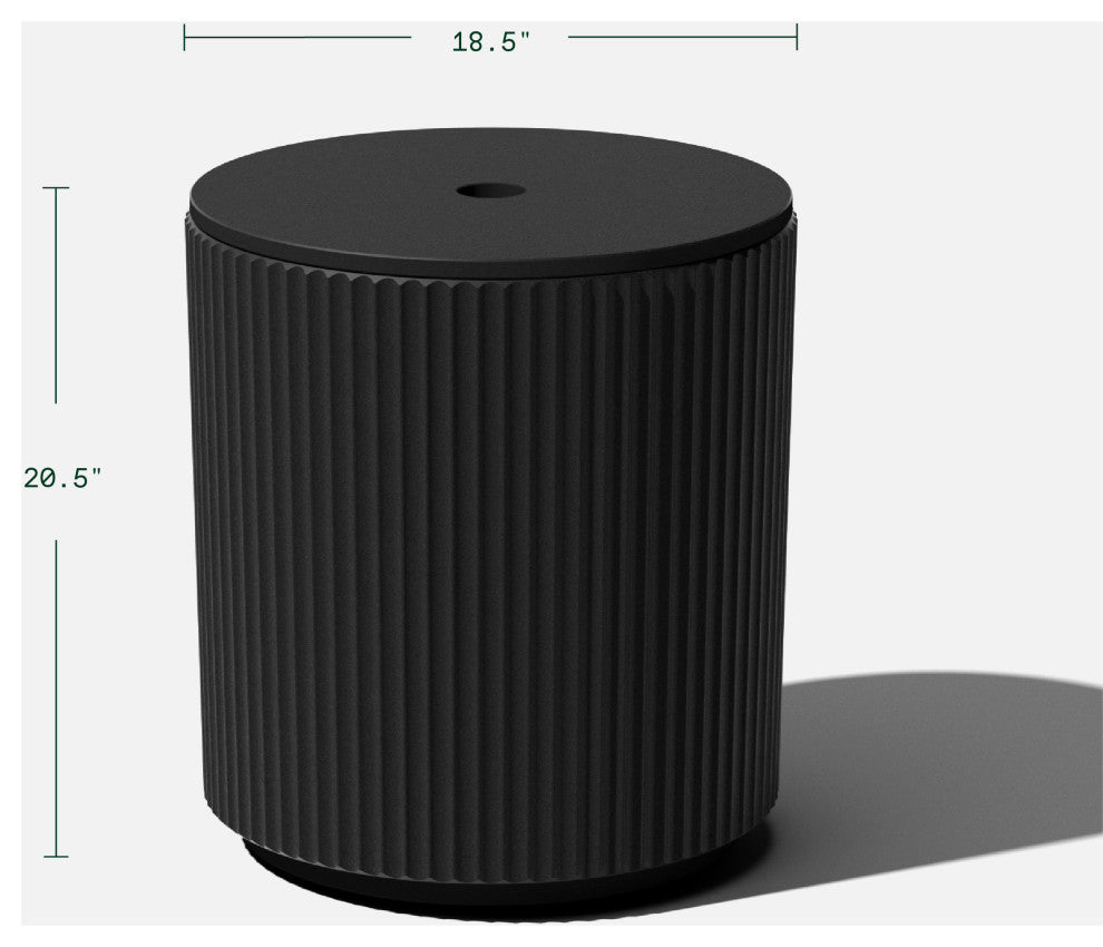 Veradek Demi Shade Side Table, Black, 20 Inch, 1 Pack