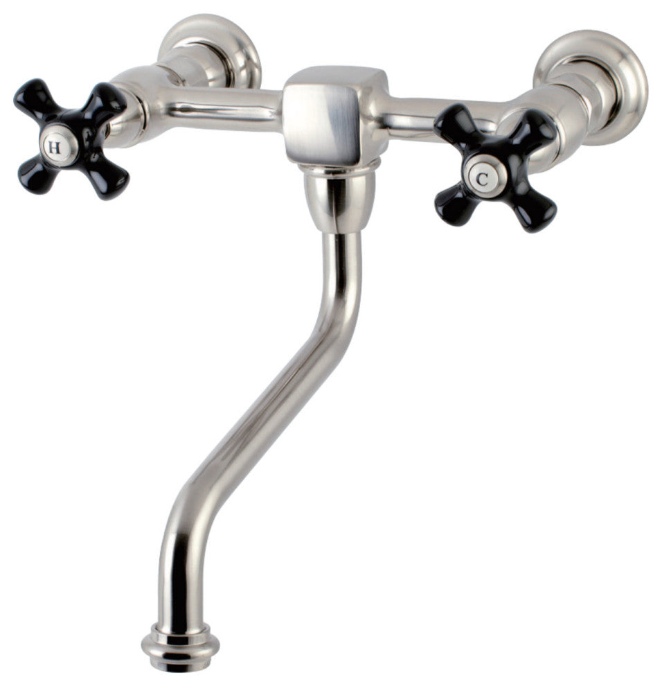 Kingston Brass Wall Mount Bathroom Faucet, Brushed Nickel