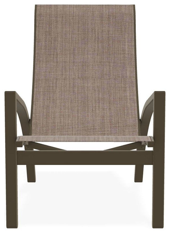 Kendall Sling Stackable Outdoor Lounge Chair, Augustine Fennel/Beachwood