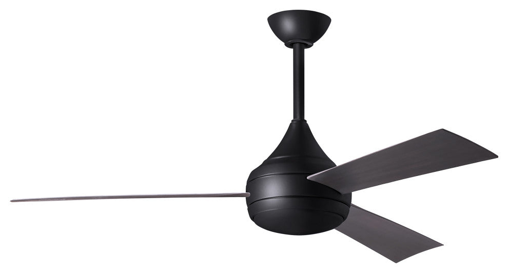 Donaire Paddle Fan Integrated LED, Matte Black, Brushed Bronze Blades