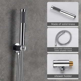 CASAINC 10" Round Wall Mounted Shower System Set Handheld Spray & Bathtub Spout, Chrome
