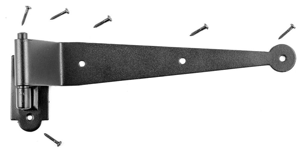 20 Black Offset Strap Pintle Hinge 11 3/4" L Cast Iron Shutters, Door, Gate