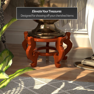 Rosewood Fishbowl Stand, Honey, Size 10.5" Base Diameter