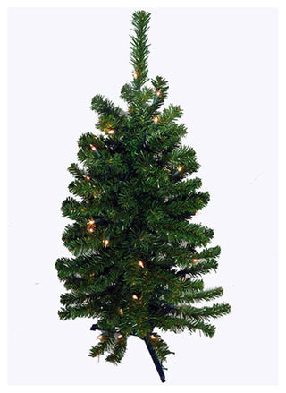 3' Pre-Lit Medium Canadian Pine Artificial Christmas Tree Clear LED Lights