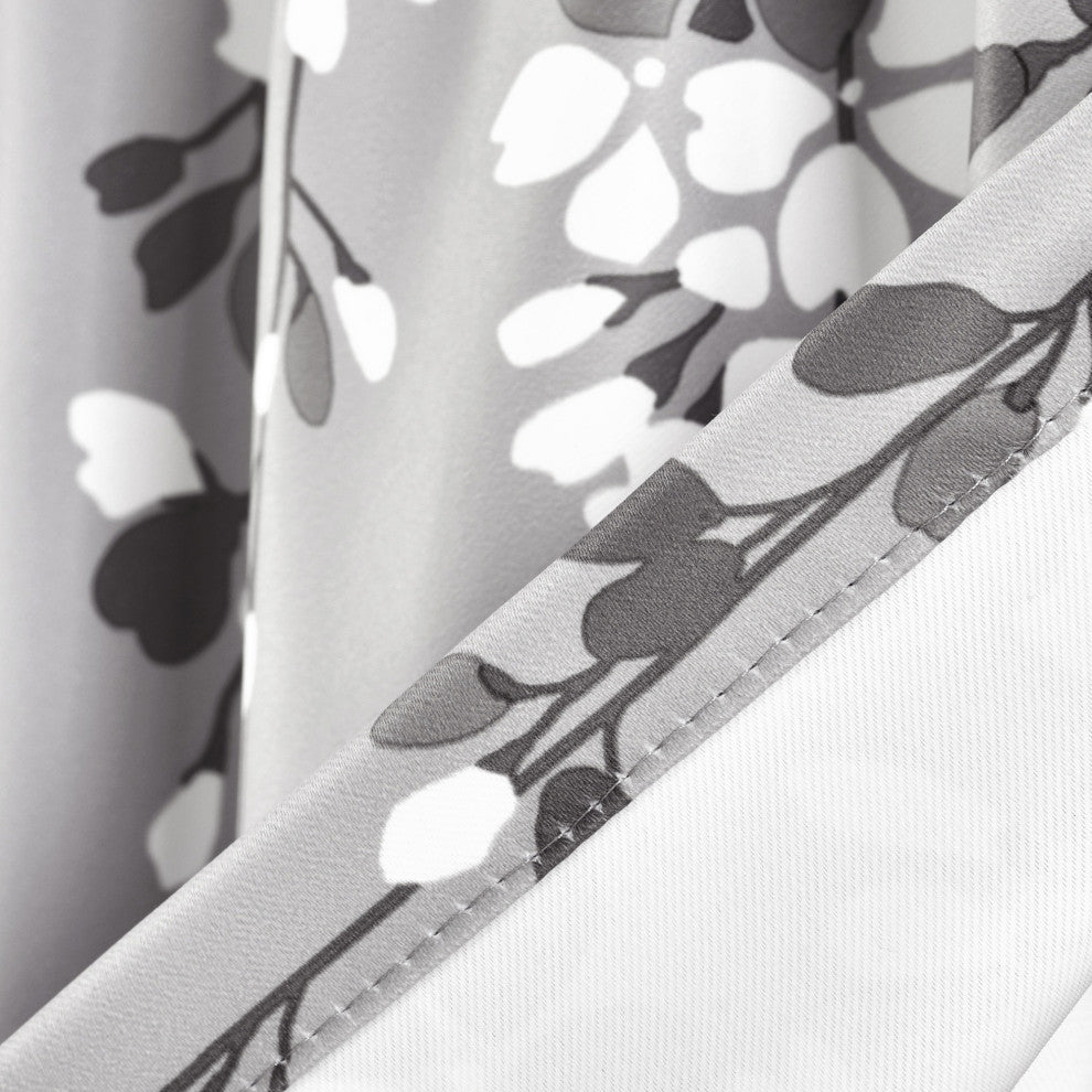 Weeping Flower Room Darkening Valance, Gray