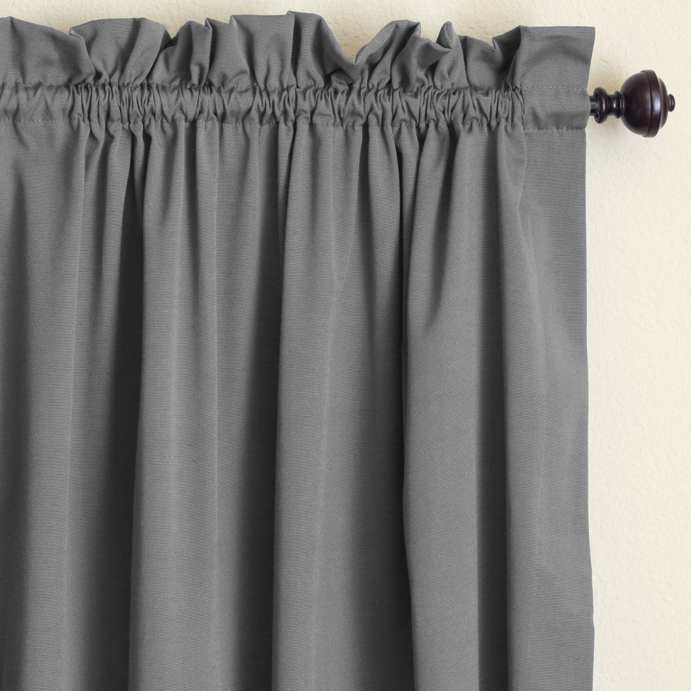 Blazing Needles 108"x52" Twill Curtain Panels, Set of 2, Steel Grey