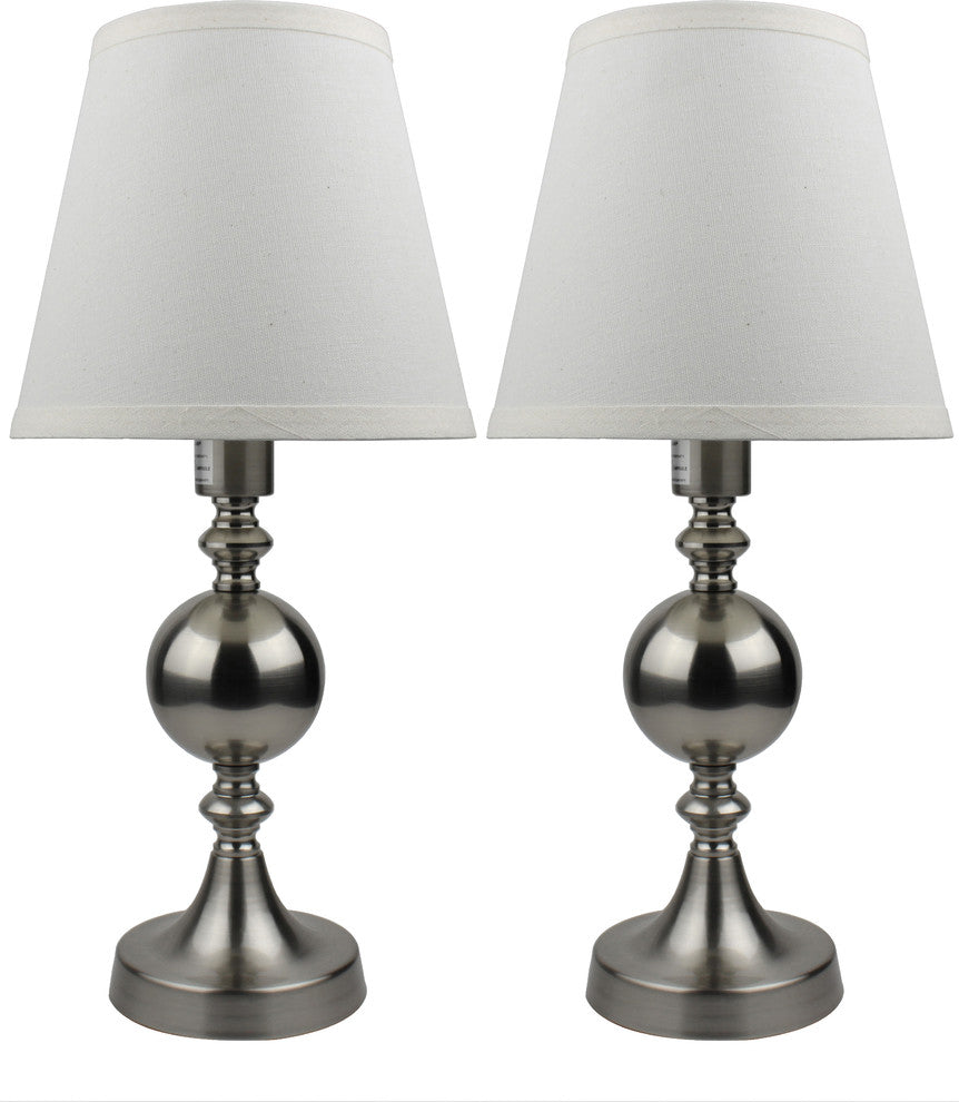 Urbanest Ellery Touch Accent Lamps, Brushed Nickel, Set of 2