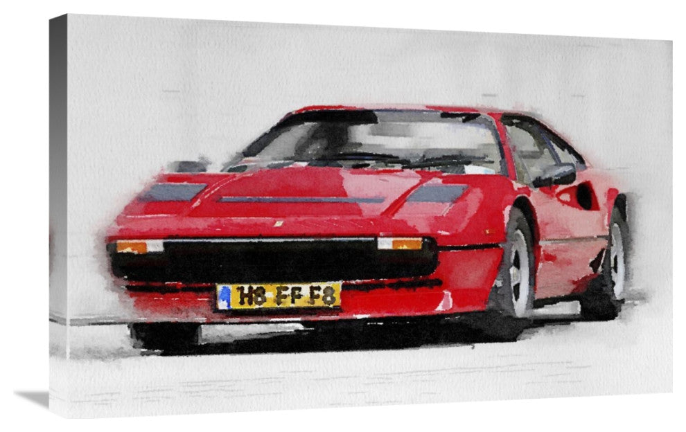 "Ferrari 208 GTB Turbo Watercolor" Fine Art Print