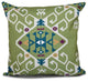 Jodhpur Medallion, Geometric Print Pillow, Green, 16"x16"