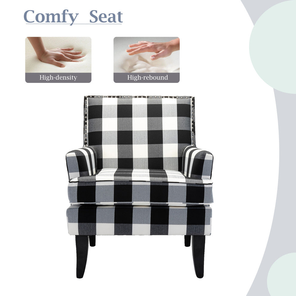 Herrera Classic Armchair With Pattern, Buffalo Black