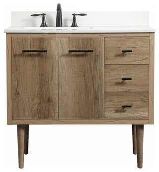 Home Living 22" Midcentury Modern Natural Oak-Light Bathroom Vanity