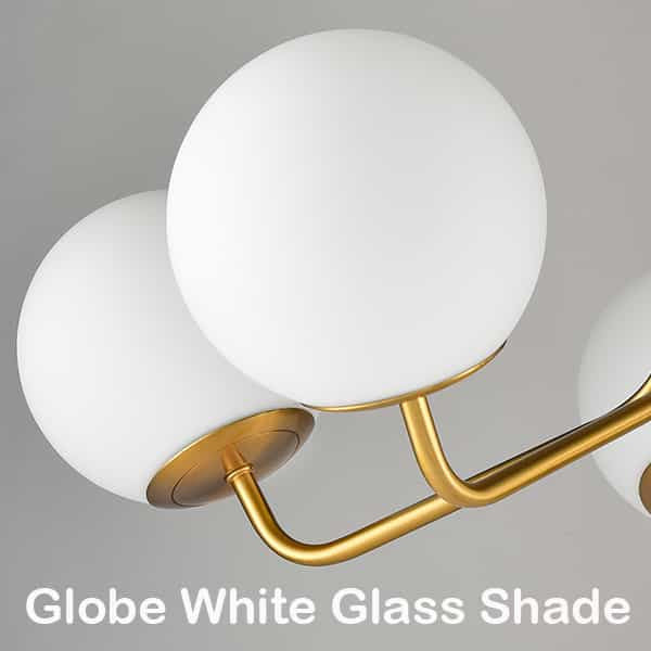 Mid-Century Modern Gold Ceiling Light Globe Chandelier, 5-Light