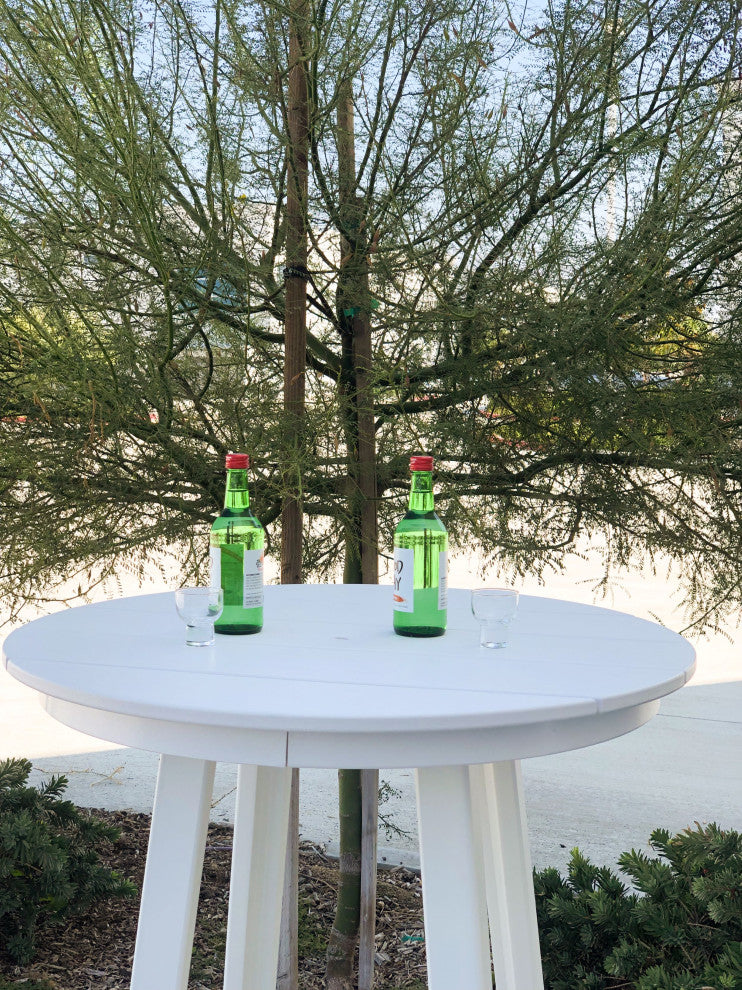 LuXeo Mason-Cabo Round Counter Bar 3-Piece Set, White