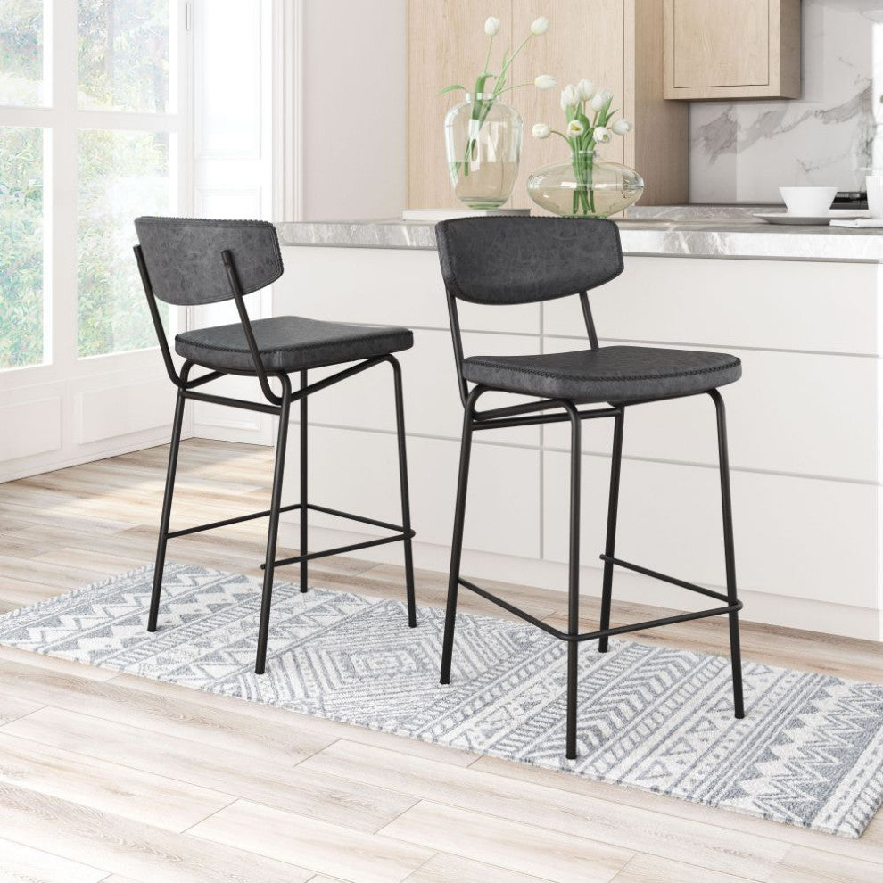 Sharon Counter Chair, Set of 4 Vintage Black