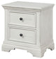 Olivia 2-Drawer Wood Nightstand, Brushed White