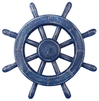 Rustic All Dark Blue Ship Wheel 12'', Decorative Ship Wheel, Nautical Theme