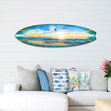 Sunset Surfboard Coastal Door Art, Approximate Size: 36x10