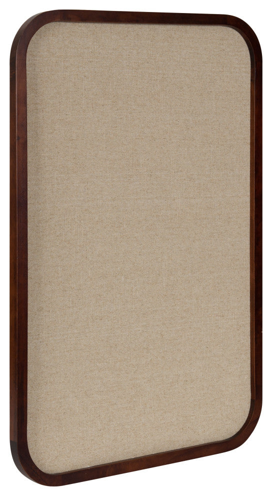 Hutton Wood Framed Fabric Pinboard, Walnut Brown 20x30