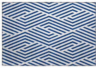 Premium Machine Washable Mayfield AMF550 Navy 1'8" x 2'6" Rug