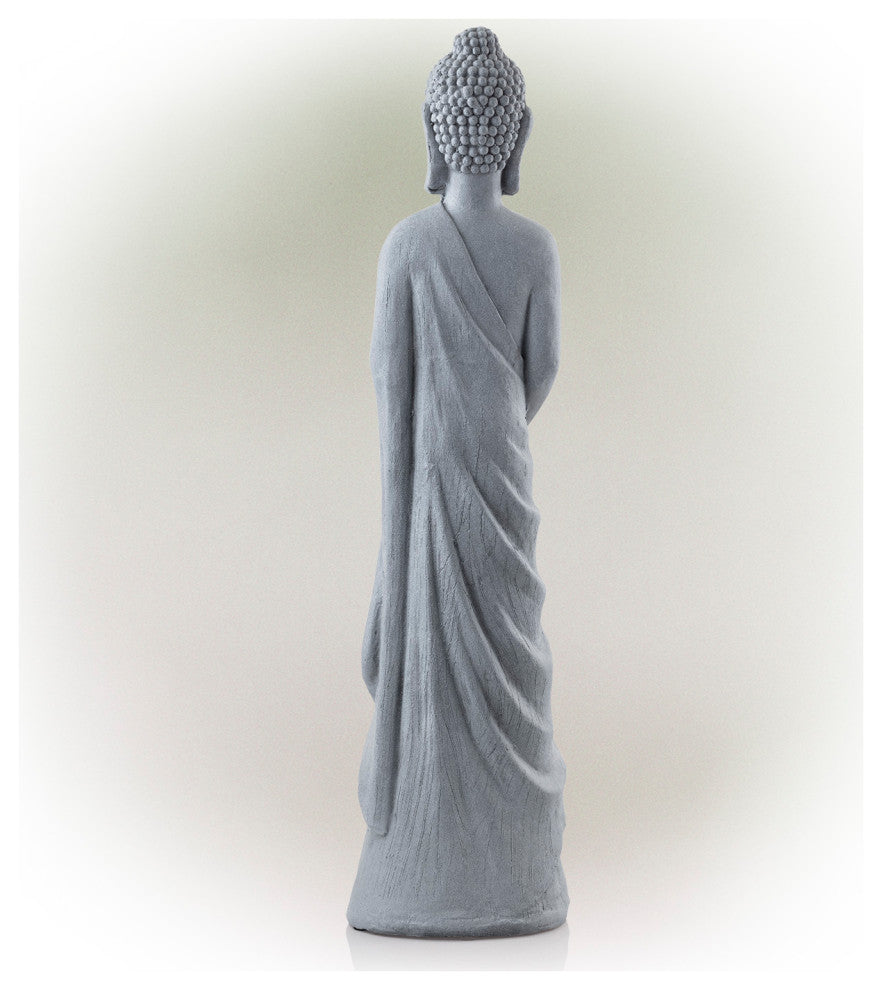 32" Tall Cement Standing Buddha Outdoor Garden Statue