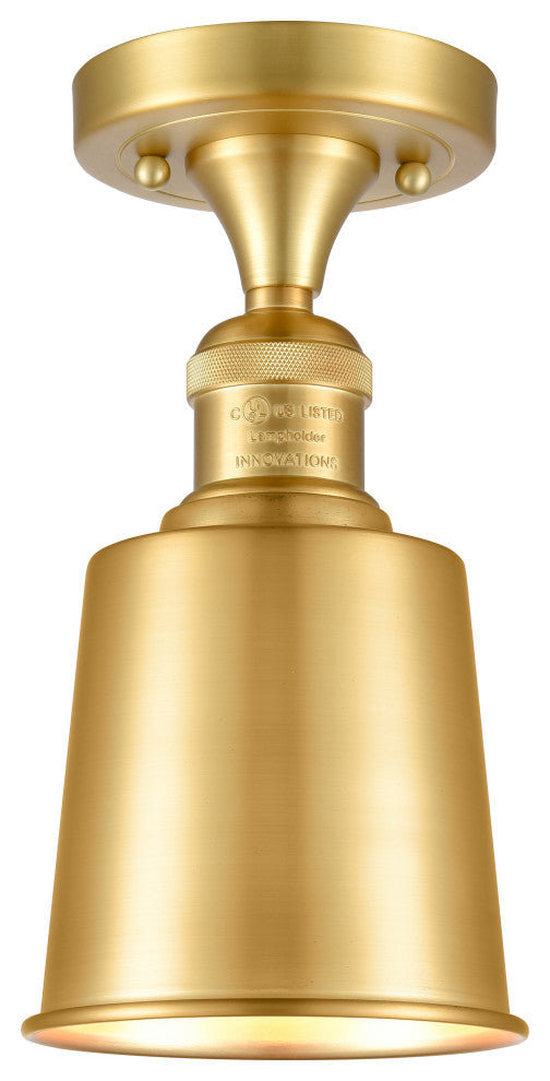 Innovations 517-1CH-SG-M9-SG Addison 1 Light Semi-Flush Mount, Satin Gold