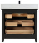 Legion Furniture WS2512 Series Bathroom Sink Vanity, Tricorn Black, 36", Artificial Stone Top, Single Sink