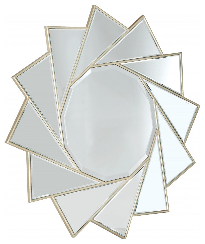 Gold Trimmed Pinwheel Wall Mirror