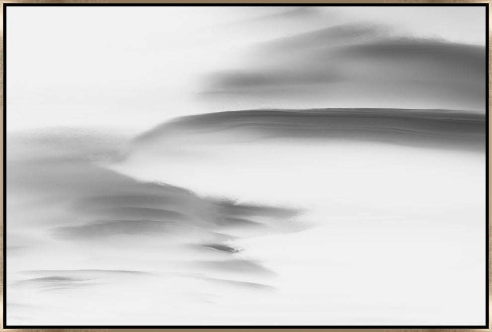 45x30 Lenticular Clouds XV, Framed Artwork, Silver