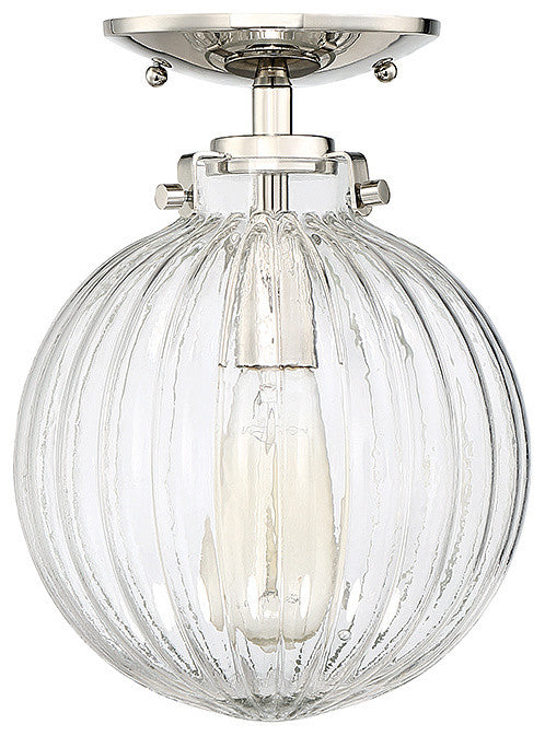 1-Light Semi-Flush Mount, Polished Nickel